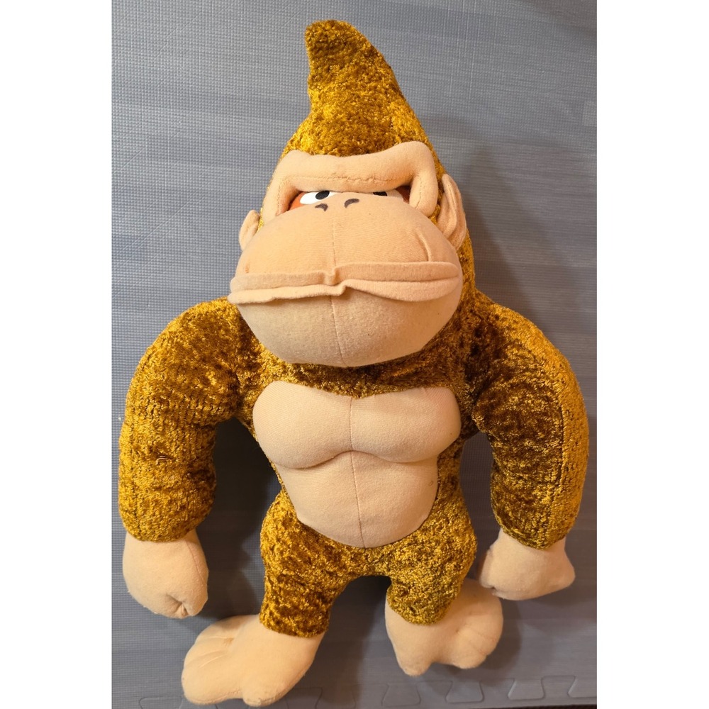 Nintendo Donkey Kong Plush 16 Inch Stuffed Animal 2004 Vintage Mario Toy Brown